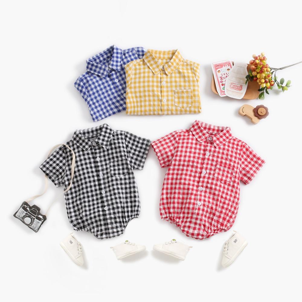 Baby Clothing Next - Sanlutoz 綿チェック柄男の子ボディスーツファッション新生児服男の子半袖夏のベビー服