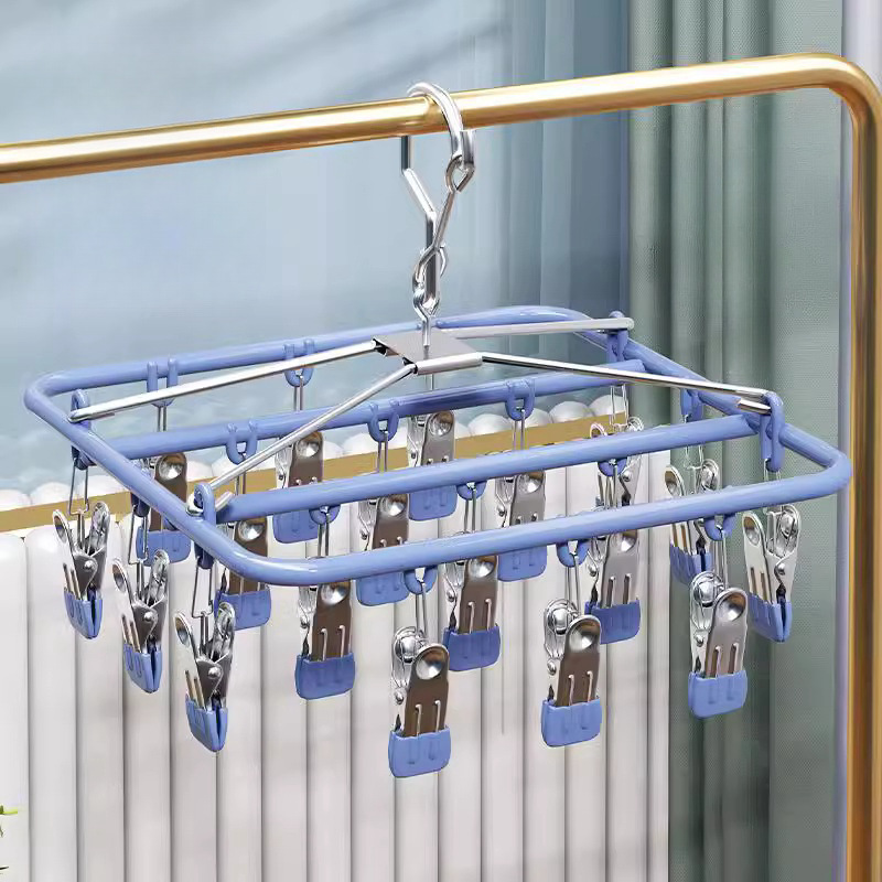 Baby Clothing Drying Rack - ステンレス鋼マルチクランプ物干し竿ベビー下着靴下乾燥ラック家庭用収納オーガナイザー衣類ケアアクセサリー