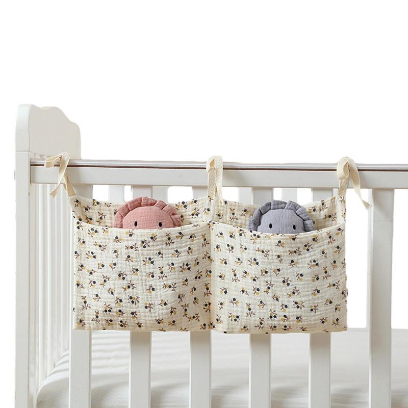 Baby Clothing Zipper - ベビーベッドオーガナイザー、キャディベッド、収納バッグ、2ポケット、ベッドサイドハンギングナー、おむつ、おもちゃ、衣類用保育園オーガナイザー