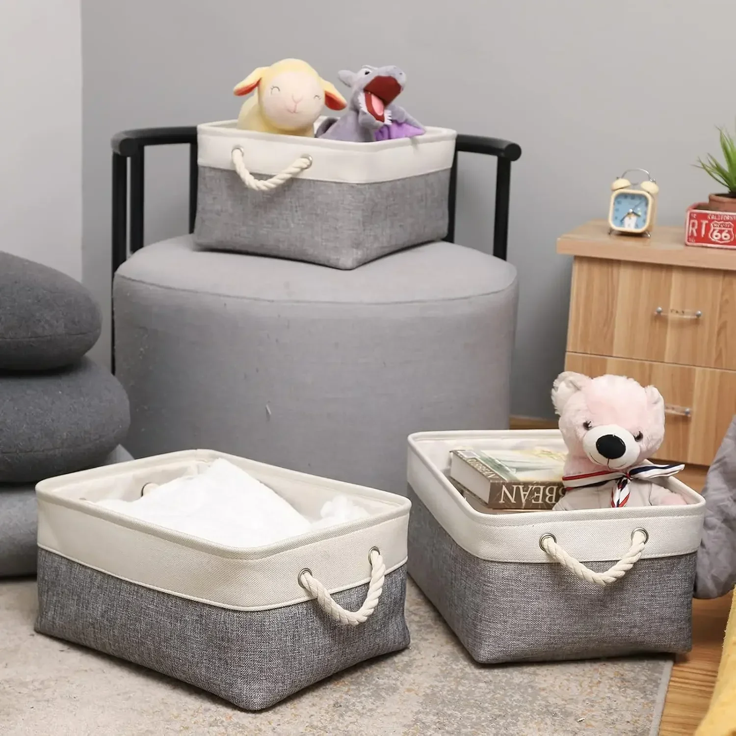 Baby Clothing Clearance - 折りたたみ式リネン収納バスケット大容量雑貨オーガナイザーボックス下着衣類靴下赤ちゃんのおもちゃ本家庭用収納