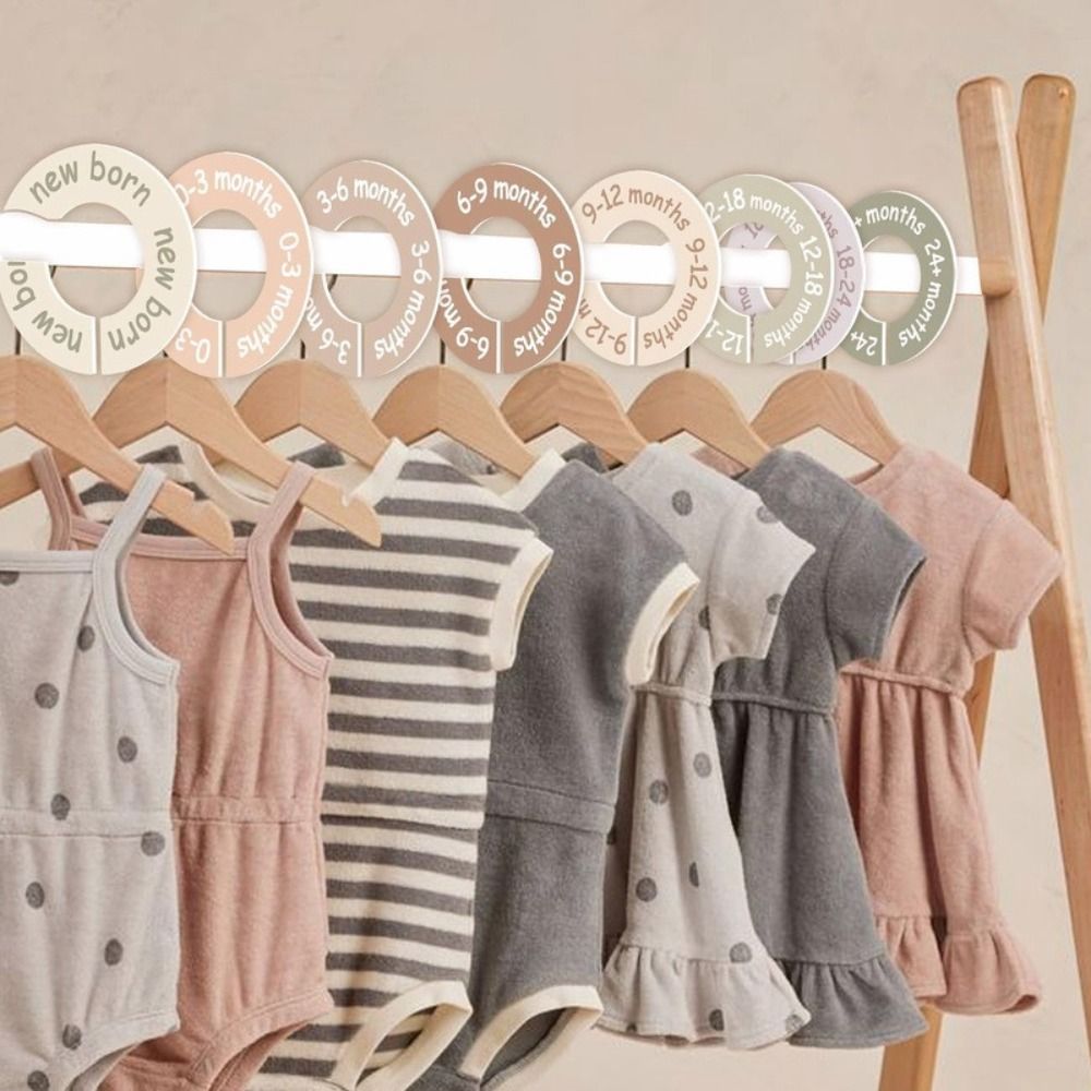 Baby Clothing Hanger Dividers - 68/9 個整理用ハンガー ベビー服サイズディバイダー DIY クラフトラウンドワードローブセパレーター 0-24