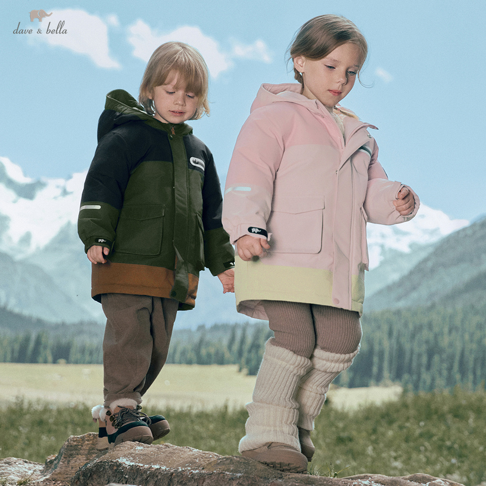 Baby Clothing Zipper - デイブベラ子供ダウンジャケット冬男の子女の子肥厚ぬいぐるみコートベビーアウトドアスポーツジャケット子供フード付き服 DB4254871