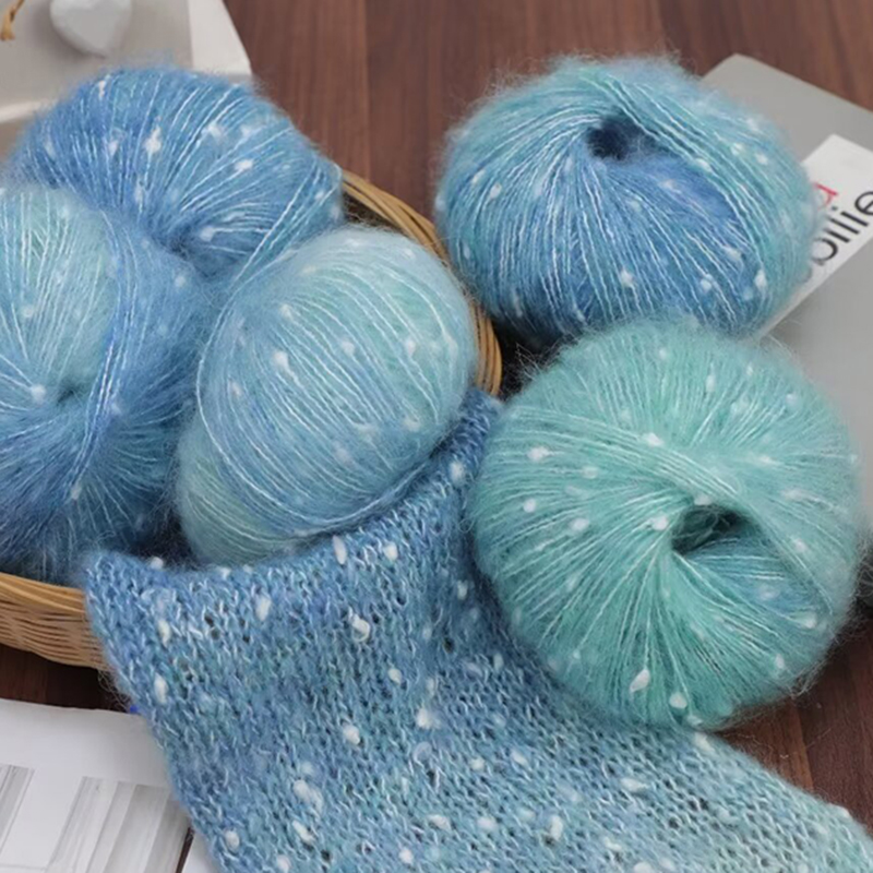 Baby Clothing Yarn - 編み物、かぎ針編み、グラデーション、染めウール、ベビースレッド、グラデーションドット、ショール衣類スカーフ用アルパカモヘア糸、150gパック