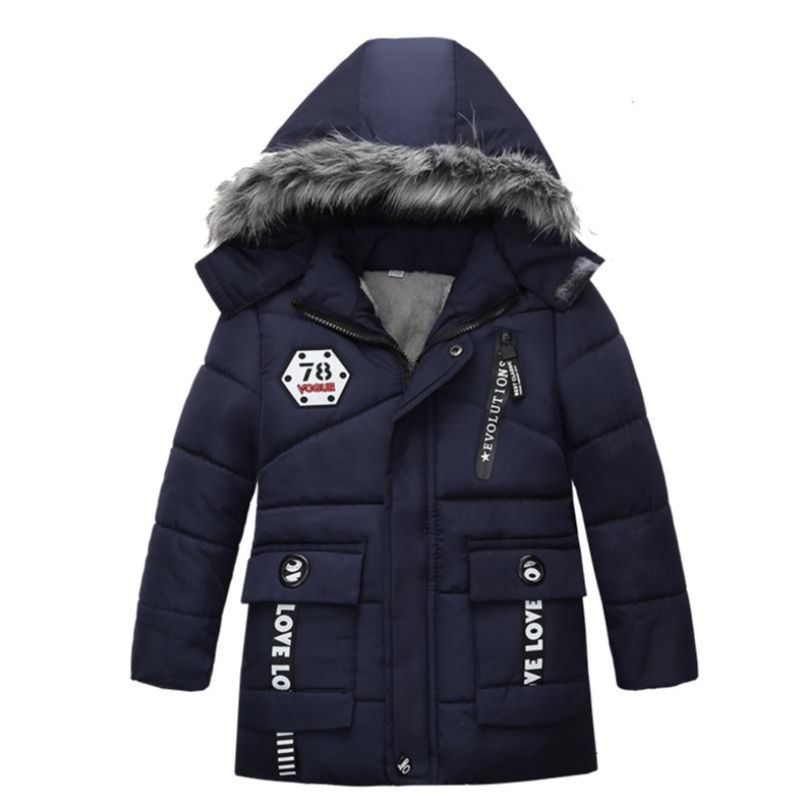 Baby Clothing Zipper - 男の子用フード付きコットンジャケット,暖かい冬の衣類,3〜6歳の赤ちゃん用