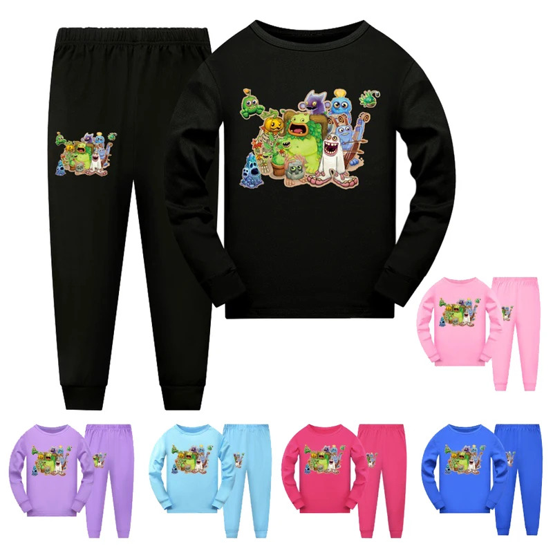 Toddler Legging Set - ハロウィンコスプレ男の子服私の歌うモンスター子供パジャマパンツセット漫画パジャマ子供パジャマ女の子幼児用