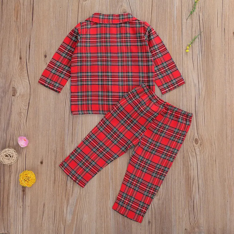 Toddler Legging Set - キッズ ガールズ ボーイズ クリスマス チェック柄 パジャマ