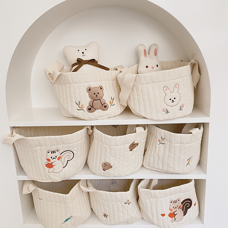 Baby Clothing Clearance - ベビーおむつ収納袋おもちゃブロックオーガナイザーバッグ寝具マザートートボトルオリーブキルティング刺繍ポータブルバケットバッグ