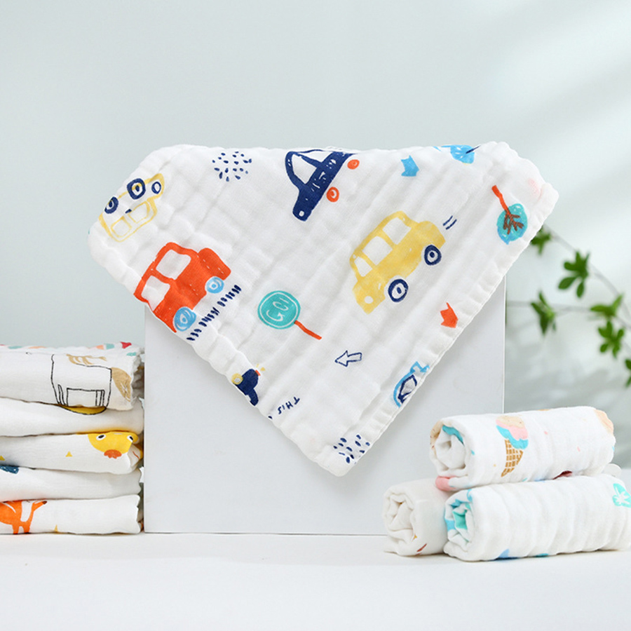 Baby Clothing Wash - 5 個ベビータオルモスリン 6 層綿ソフトベビーフェイスタオルハンカチ入浴授乳顔タオルワイプげっぷ布
