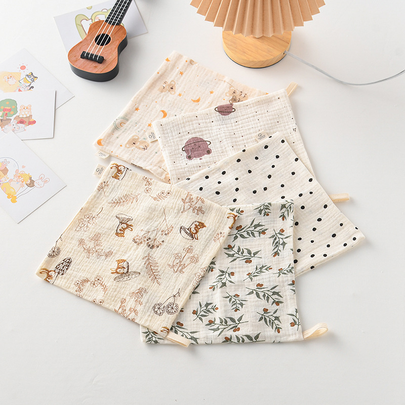 Baby Clothing Wash - 5 個ソフト吸収性ガーゼ綿ベビータオルワイプフェイスクロスタオルフェイスハンカチベビー入浴授乳手ぬぐい