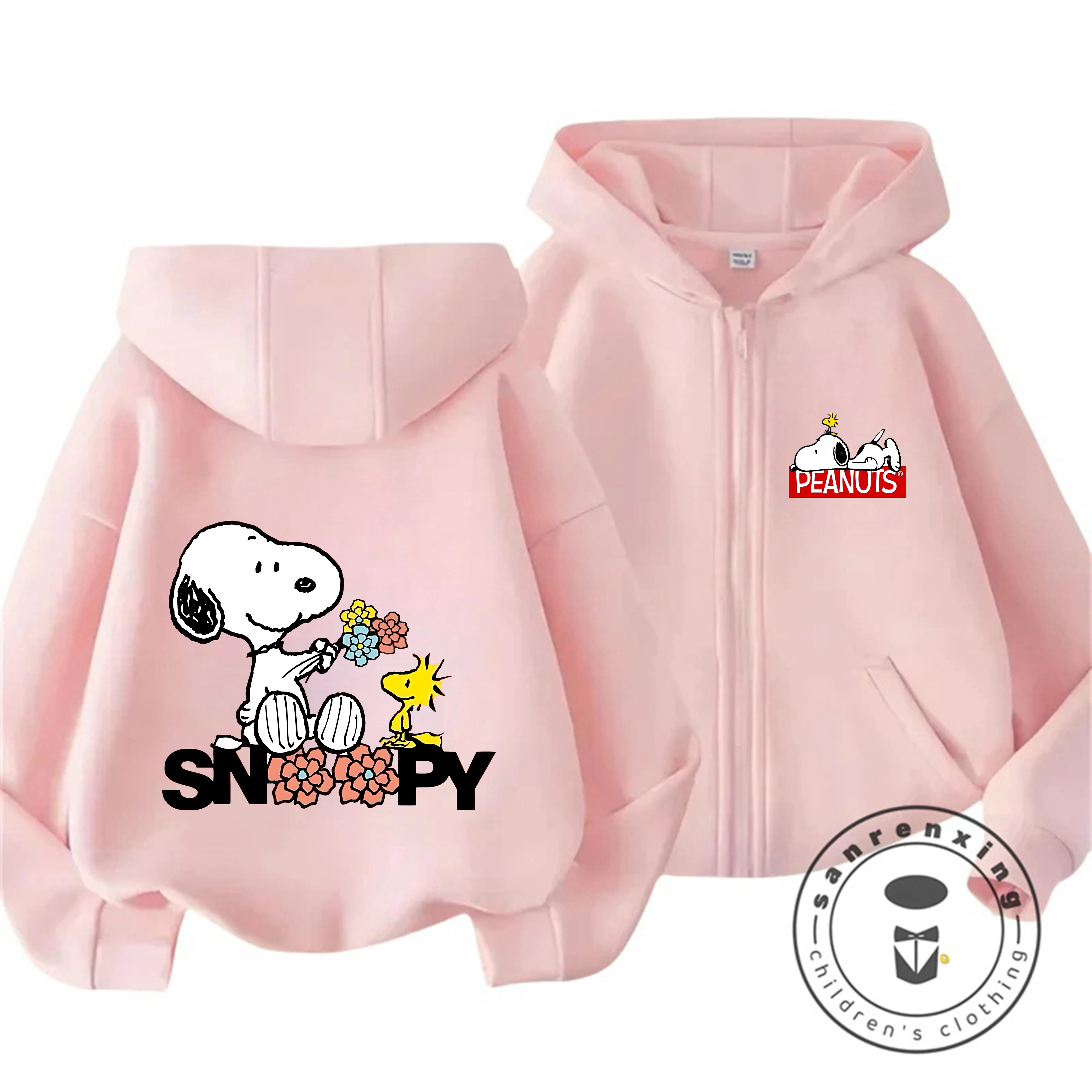 Baby Clothing Zipper - かわいい漫画ジッパーパーカー秋冬トレンディファッションストリートスタイル子供服スヌーピー男の子女の子3 14