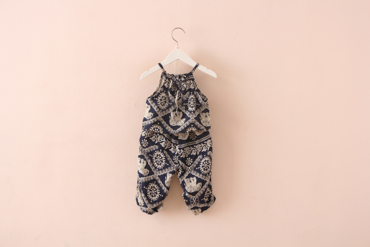 Baby Clothing Clearance - サスペンダーシャツ + パンツ 2 個セット子供服スーツクリアランス女の赤ちゃん夏服セット綿象