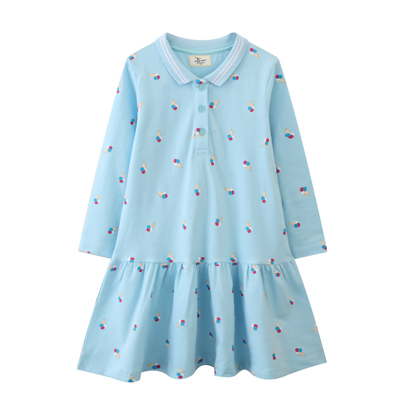 Baby Clothing Knitting Patterns - ジャンプメーター 2-7T 長袖 ガールズ ドレス アイスクリームプリント