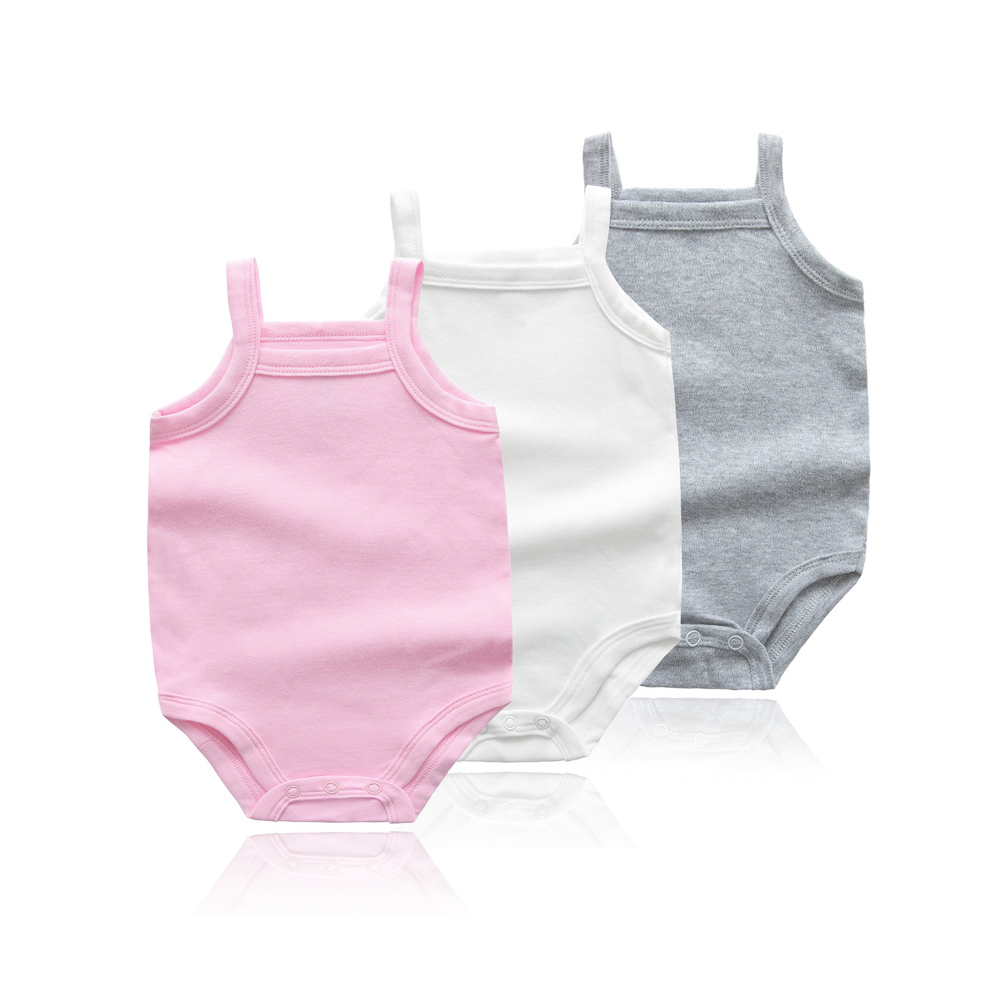 Baby Clothing Next - 夏 0-48 メートル女の赤ちゃん服綿素材のベストベビージャンプスーツ無地ソフトで快適な新生児ボディスーツ