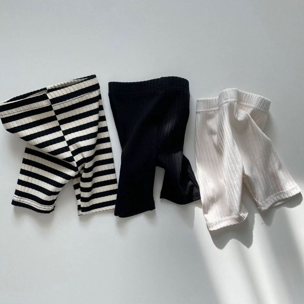 Toddler Legging Set - BELLBELL 夏キッズガールズストライプショーツ薄い幼児ベビーガールズスキニーレギンスショーツ弾性ウエスト 1-6Y 幼児女の子ショーツ