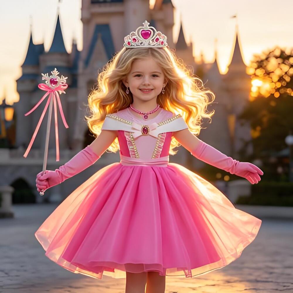 Baby Clothing Europe - 3-10 歳の眠れる森の美女カーニバルドレスアップ女の子オーロラコスプレクリスマスアパレルプリンセス幼児誕生日パーティーボールガウン