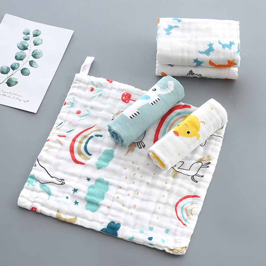 Baby Clothing Wash - 1 個/5 個ベビーフェイスタオルモスリン 6 層綿ソフトベビータオルハンカチ入浴授乳顔タオルワイプげっぷ布