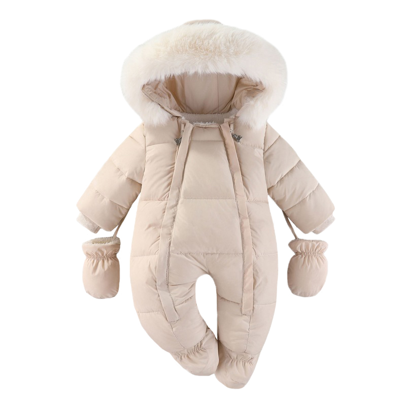 Baby Clothing Winter - 生まれたばかりの赤ちゃんのためのフード付きロンパース,厚いベルベットのジャンプスーツ,0〜18m,暖かい冬