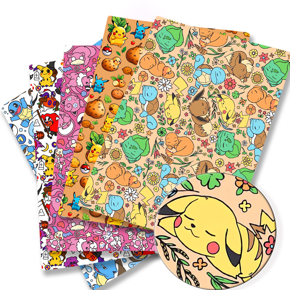 Baby Clothing Sewing - 子供のためのポケモン漫画プリント生地,手作りの縫製,パッチワーク,キルティング,ベビードレス,ホームシート,140x50cm