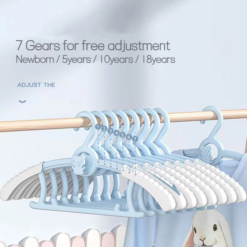 Baby Clothing Drying Rack - 新しい 10 個ベビー服ハンガー拡張可能なアンチスリップ子供服ハンガー調節可能な乾燥ラック子供のワードローブ収納用