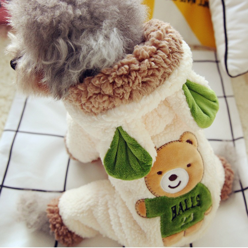 Baby Clothing Winter - 新しい面白い犬の衣装かわいいクマ恐竜ソフト冬暖かいペットコート全体的な 4 本足の服小さな子犬動物