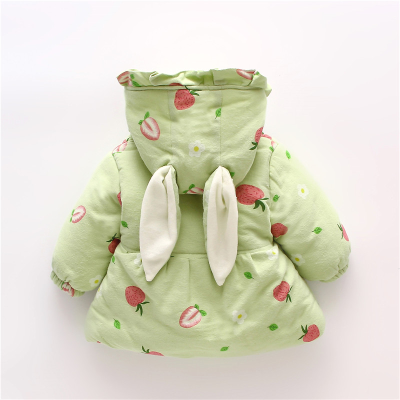 女の赤ちゃんコート冬コート冬イチゴサーマルフード付き女の子ジ - Baby Clothing Winter のレビューと価格