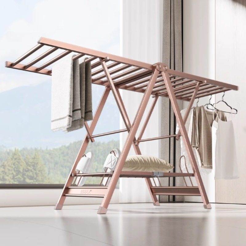 四季折りたたみハンガー衣類床乾燥ラック屋内バルコニー肥厚アル - Baby Clothing Drying Rack のレビューと価格