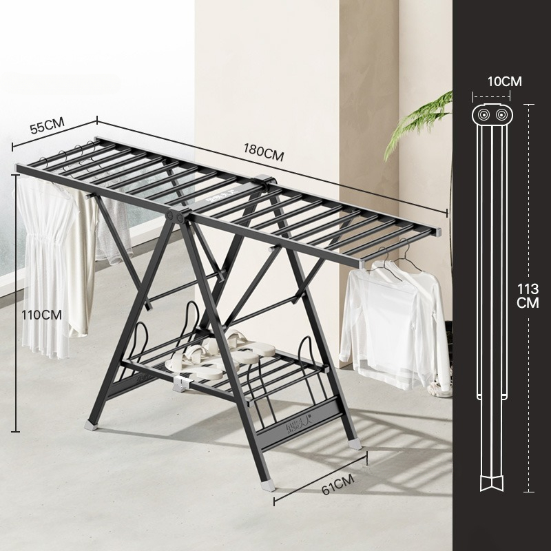 四季折りたたみハンガー衣類床乾燥ラック屋内バルコニー肥厚アル - Baby Clothing Drying Rack のレビューと価格