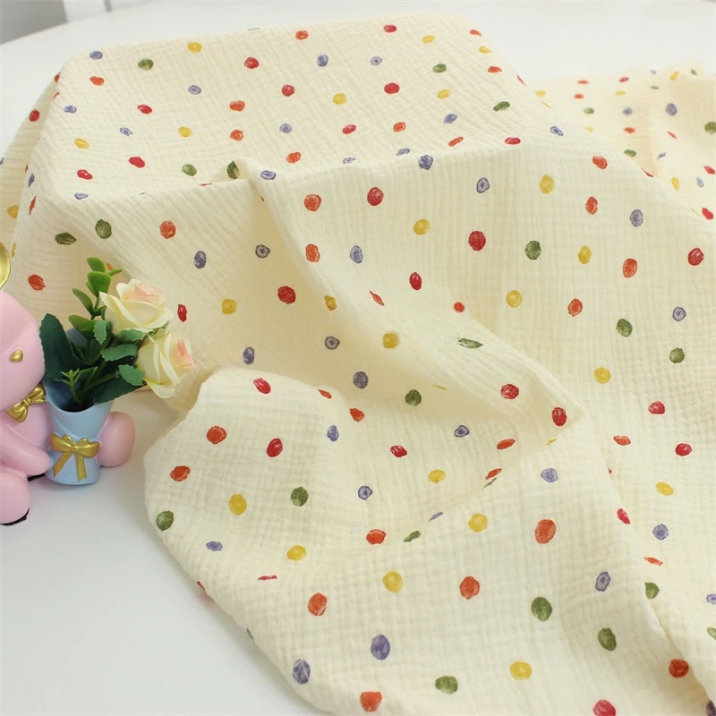 135x50cm 多用途ダブルガーゼ生地、クラシックな水玉模 - Baby Clothing Sewing のレビューと価格