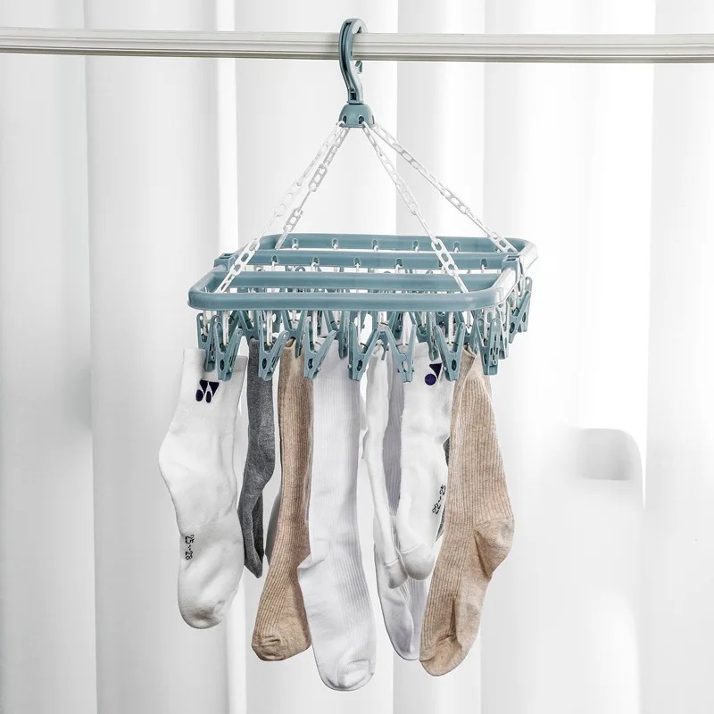衣類乾燥ハンガー 32個のクリップとドリップ付き折りたたみ式 - Baby Clothing Drying Rack のレビューと価格
