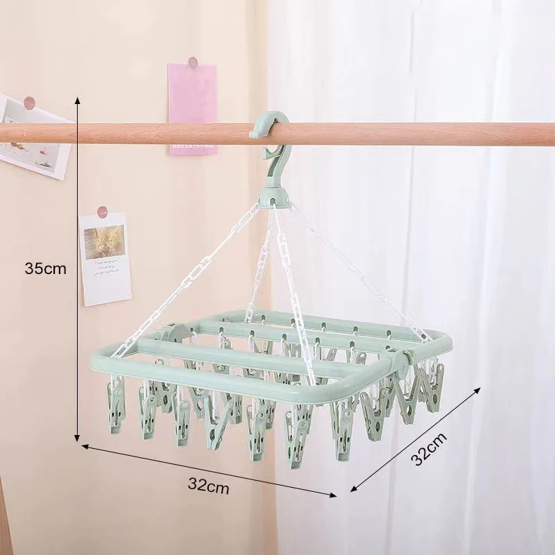 衣類乾燥ハンガー 32個のクリップとドリップ付き折りたたみ式 - Baby Clothing Drying Rack のレビューと価格