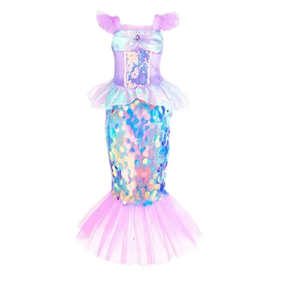 マーメイドドレスガールズキッズコスプレドレスプリンセスコスチ - Baby Clothing Europe のレビューと価格