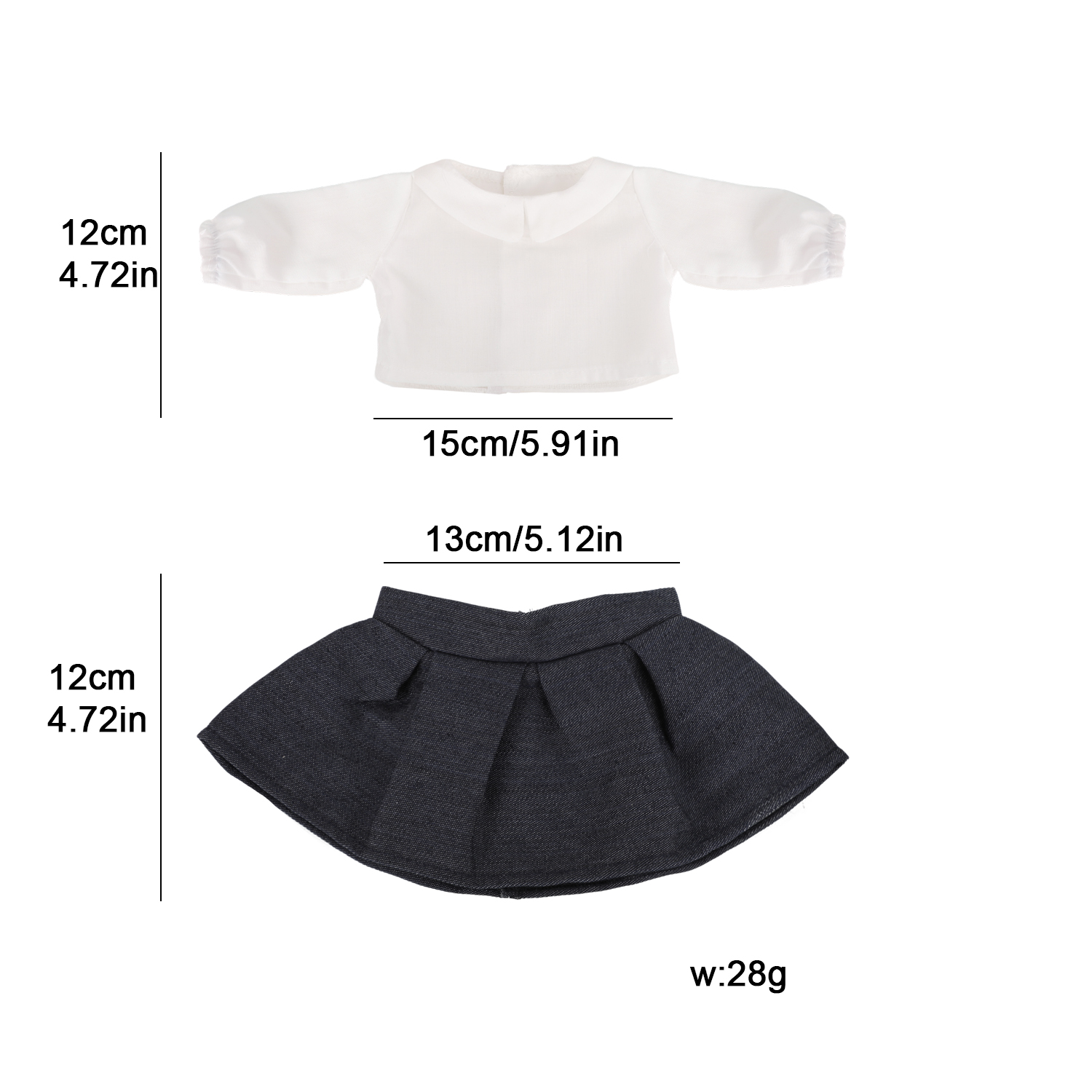 18インチアメリカンドール用服、白シャツ+デニムスカートの服 - Baby Clothing Next のレビューと価格