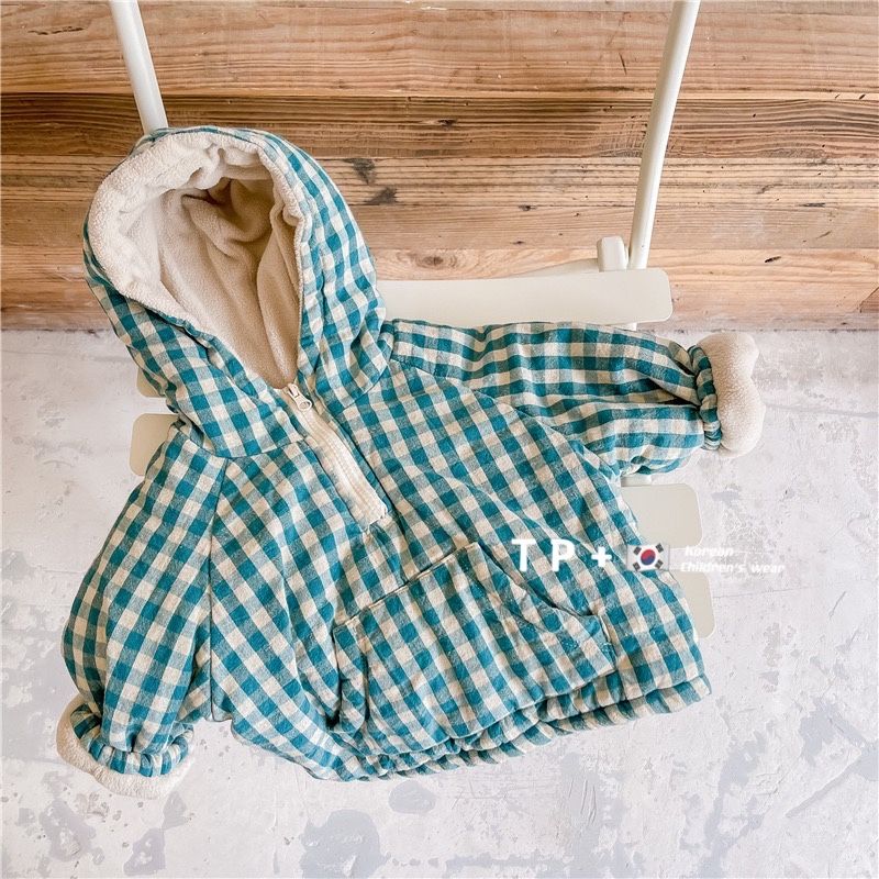 ファッションチェック柄キッズジャケット2026韓国風厚手コッ - Baby Clothing Zipper のレビューと価格