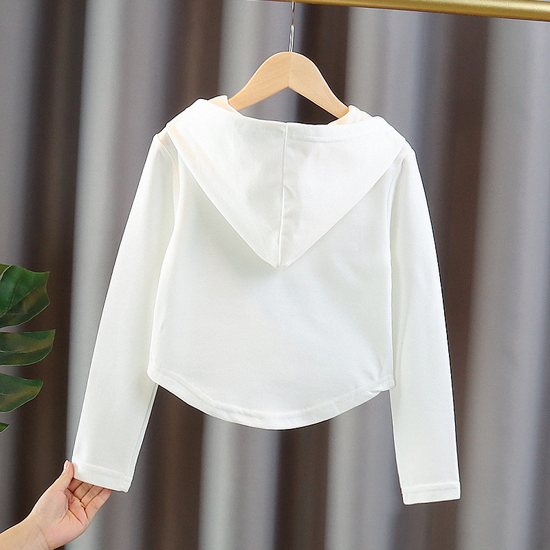 女の子の綿のハーフジップクロップドスウェットシャツ、キッズジ - Baby Clothing Zipper のレビューと価格