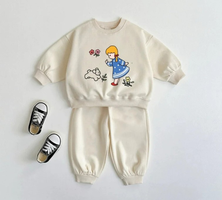 赤ちゃん多用途漫画パターントラックスーツセット子供長袖トレー - Baby Clothing Knitting Patterns のレビューと価格