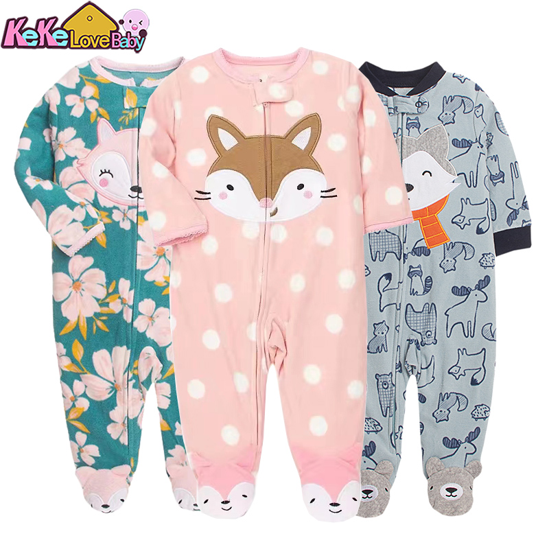 新生児男の子女の子ロンパース服冬パジャマジッパーフリース秋幼 - Baby Clothing Next のレビューと価格