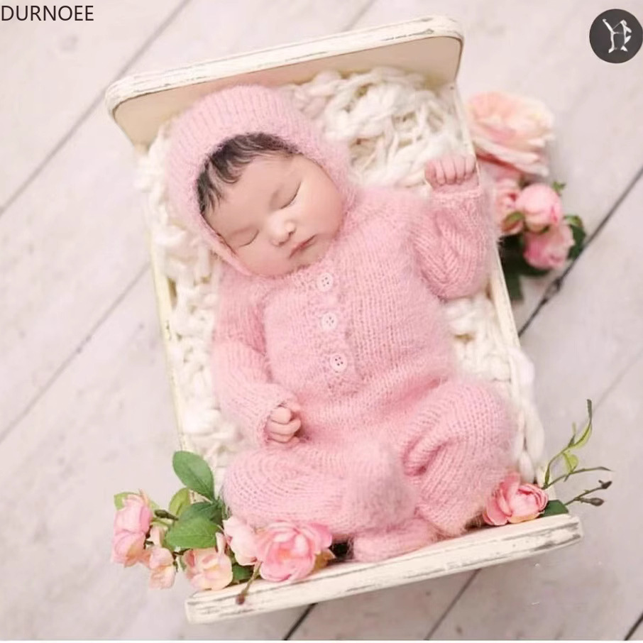 新生児の写真撮影の小道具衣装ニットウールベビージャンプスーツ - Baby Clothing Winter のレビューと価格