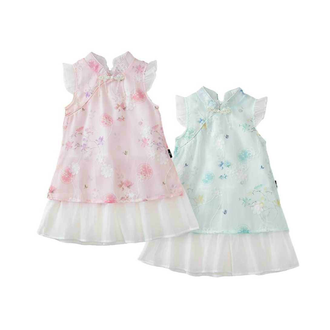 2026年夏新作 女の子用 新中国風チャイナドレス バックル - Baby Clothing Yarn のレビューと価格