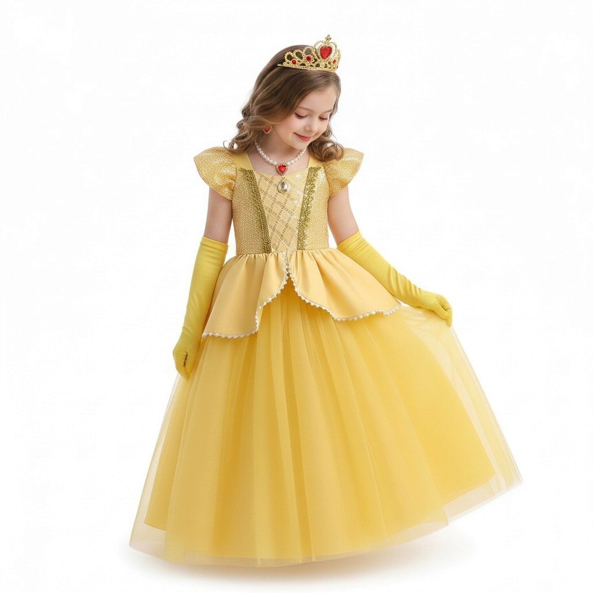 女の子用ハロウィンコスプレ衣装 ベル姫ドレス 高級プロム誕生 - Baby Clothing Europe のレビューと価格