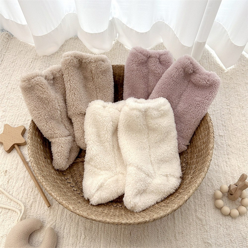 暖かい冬のベビーソックスコーラルフリースソックス幼児男の子女 - Baby Clothing Winter のレビューと価格