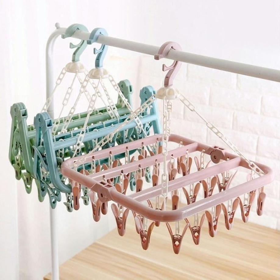 1 PC 32 クリップ折りたたみの衣類ハンガー 乾燥機 防 - Baby Clothing Drying Rack のレビューと価格