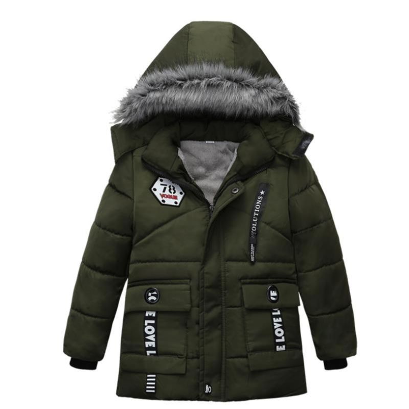 男の子用フード付きコットンジャケット,暖かい冬の衣類,3〜6 - Baby Clothing Zipper のレビューと価格