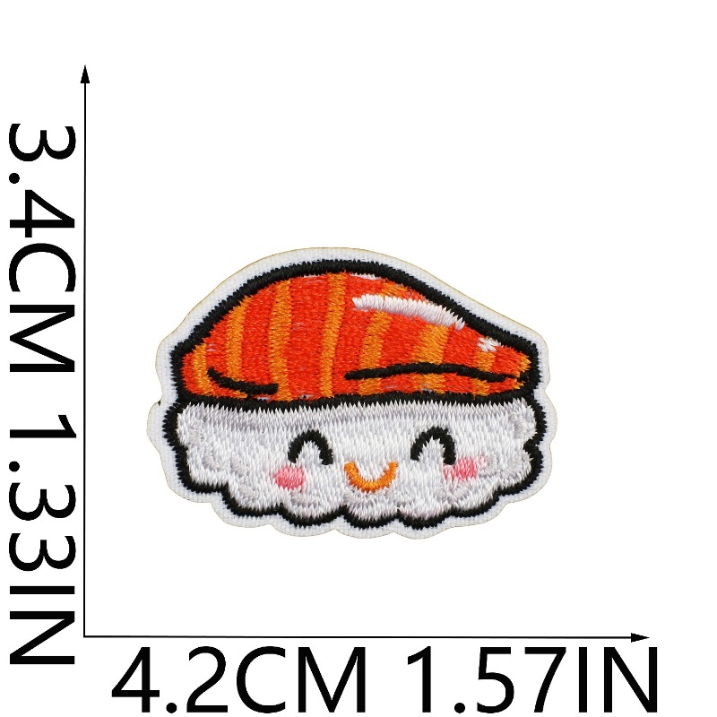 かわいい赤ちゃん日本の寿司米サーモンアイロン接着縫製刺繍バッ - Baby Clothing Sewing のレビューと価格
