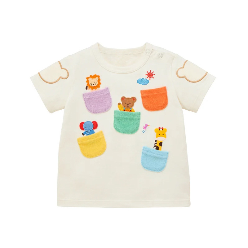 キッズベビー幼児用Tシャツかわいい動物園の動物クマ刺繍100 - Baby Zoo Clothing のレビューと価格