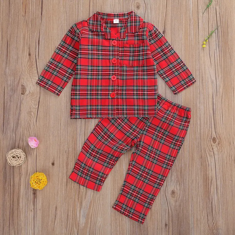 キッズ ガールズ ボーイズ クリスマス チェック柄 パジャマ - Toddler Legging Set のレビューと価格