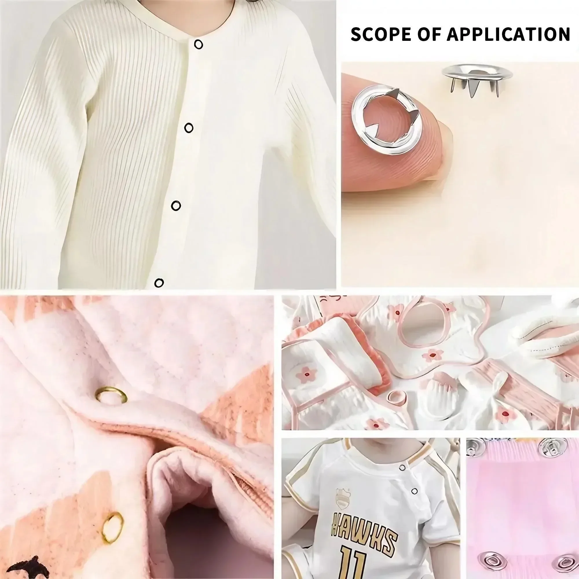 1セット201個入り 手押し式ノーソーイング5爪ボタン取り付 - Baby Clothing Sewing のレビューと価格