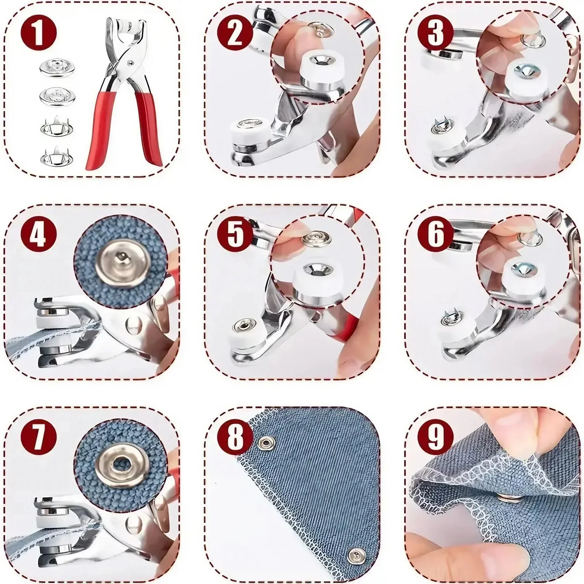 1セット201個入り 手押し式ノーソーイング5爪ボタン取り付 - Baby Clothing Sewing のレビューと価格