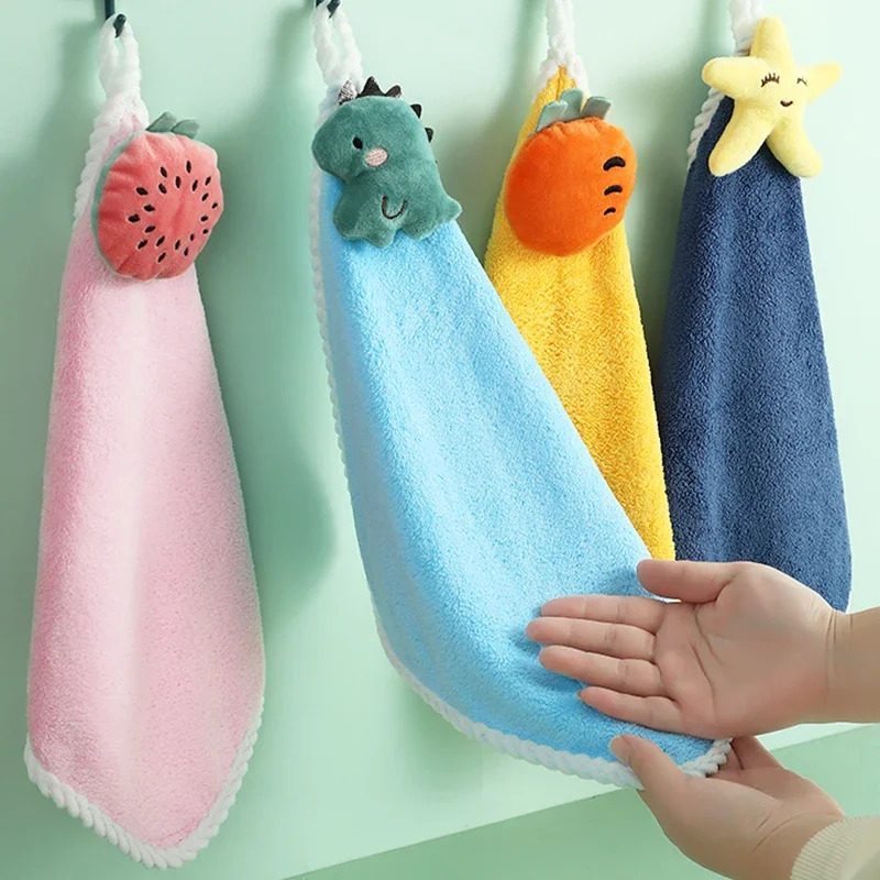 1/4 個漫画子供用ハンドタオルソフト吸収性ドライハンカチキ - Baby Clothing Wash のレビューと価格