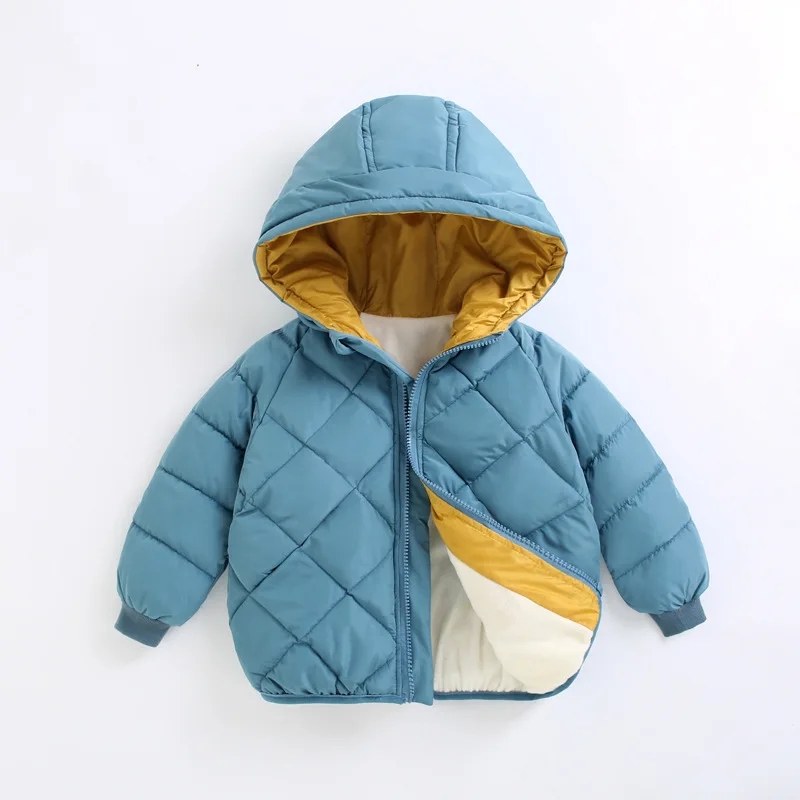 カジュアルベビーガールズ冬服キッズライトダウンコートフード付 - Baby Clothing Zipper のレビューと価格