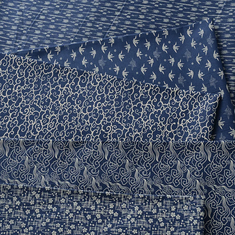 145X50cm レトロパターン綿縫製生地張シアンデジタルプ - Baby Clothing Sewing のレビューと価格